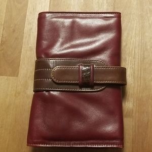 Burgundy Leather clutch bag purse